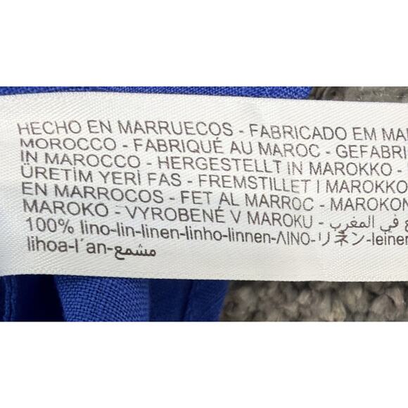 MASSIMO DUTTI Flowy 100% Linen Solid Blue Button Up Shirt Casual Formal Career M - Picture 7 of 7